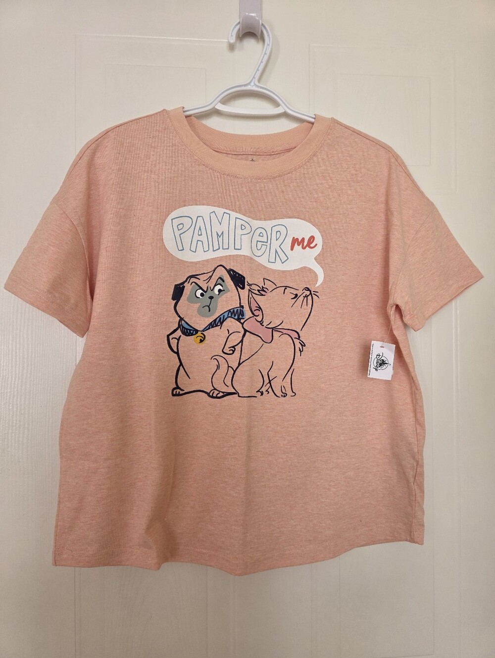 Disney Percy And Marie "Pamper Me" Short Sleeve Tee Shirt, Pink, Small
